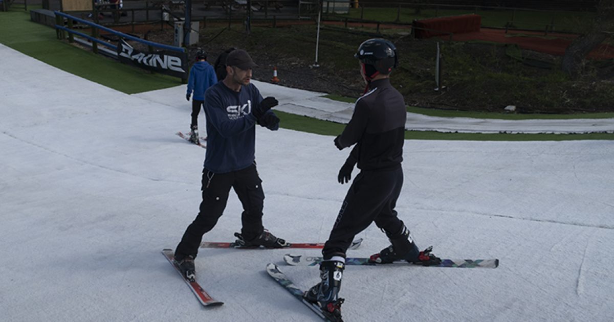 Skiing knockhatch ski centre